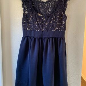 Elegant Navy Lace Dress